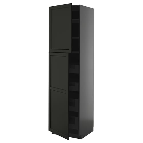 Gray cabinet with 2 doors and 1 drawer.