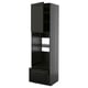 METOD / KNIVSHULT High cabinet f built-in appliances, black-grey/Bodbyn black, 60x60x220 cm
