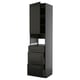 METOD / KNIVSHULT High cabinet f built-in appliances, black-grey/Bodbyn black, 60x60x240 cm