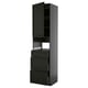 METOD / KNIVSHULT High cabinet f built-in appliances, black-grey/Lerhyttan black stained, 60x60x240 cm