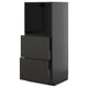 METOD black glossy kitchen cabinet with drawers.