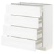 METOD white kitchen unit, five drawers, sleek modern design, sturdy, grey handles.