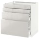 Modern white kitchen cabinet, 3 drawers, sleek high gloss finish. Comes with 25-year guarantee.