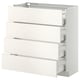 White METOD kitchen unit with four drawers, sleek and modern design.