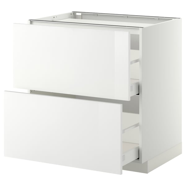 METOD kitchen cabinet: white, rectangular, glossy, modern design with smooth-running drawers.