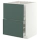 METOD / MAXIMERA Base cab f hob/int extractor w drw, white/Aspudden dark grey-green, 60x60 cm