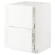White METOD kitchen cabinet with pullout drawers, sleek and modern.