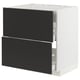 Modern kitchen unit, white & black. Two drawers, sleek design, durable.