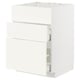 White METOD kitchen cabinet with drawers and compartment. Modern design, particleboard.