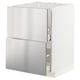 Stainless steel fronted METOD kitchen cabinet, white, modern.