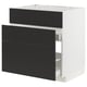 METOD kitchen unit: matt black & white, modern, multiple drawers, sleek and modern.