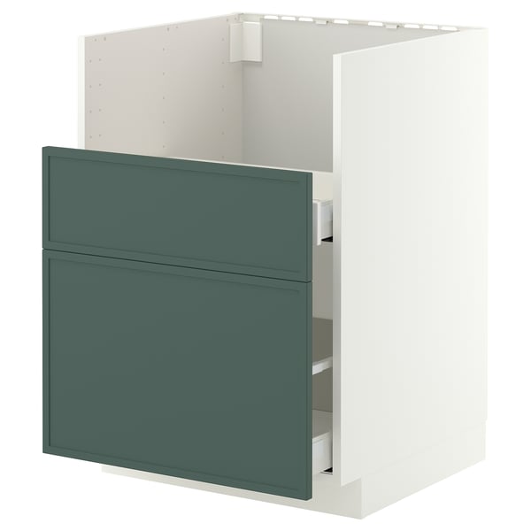 METOD / MAXIMERA Base cab f TALLSJÖN sink, white/Aspudden dark grey-green, 60x60 cm