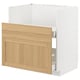 METOD kitchen cabinet: oak-veneer drawers, white frame, 4 drawers, classic design.