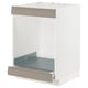 METOD kitchen unit in white with grey-beige handles, rectangular and modern design.