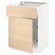 Modern light ash wood cabinet with partially open drawer, sleek design.