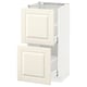 METOD white cabinet, classic shape, off-white doors.
