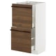 METOD kitchen unit: white & dark brown wood, 2 drawers, sleek handles, modern design.