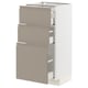 METOD kitchen unit, grey-beige, three drawers, modern design.