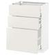 White METOD kitchen unit with 3 drawers, modern design.