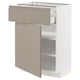 Modern kitchen unit: METOD with upplóv grey-beige drawers, sleek design, two drawers, white cabinet.