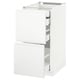 White METOD kitchen cabinet with smooth drawers, modern minimalist design.