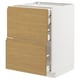 Modern kitchen cabinet: METOD, white & oak, drawers, sleek design.