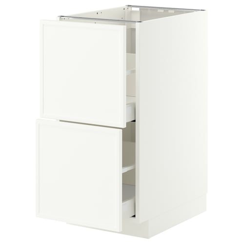 METOD / MAXIMERA Base cb 2 fronts/2 high drawers, white/Aspudden matt white, 40x60 cm