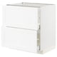 White METOD kitchen cabinet with drawers, classic design.