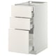 White METOD ikea kitchen cabinet with 3 drawers, sleek and modern.