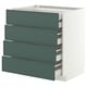 METOD / MAXIMERA Base cb 4 frnts/2 low/3 md drwrs, white/Aspudden dark grey-green, 80x60 cm