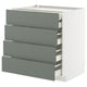 METOD kitchen drawer unit - grey-green, modern design, 4 drawers, quality materials.