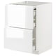 Modern white kitchen cabinet with sleek drawers.