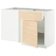 Displays an ikea METOD kitchen unit with light ash-colored wooden doors and a white frame. It includes a drawer and a shelf.