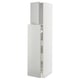 White METOD kitchen cabinet with grey tone doors, light grey finish, vertical rectangular shape, modern design.
