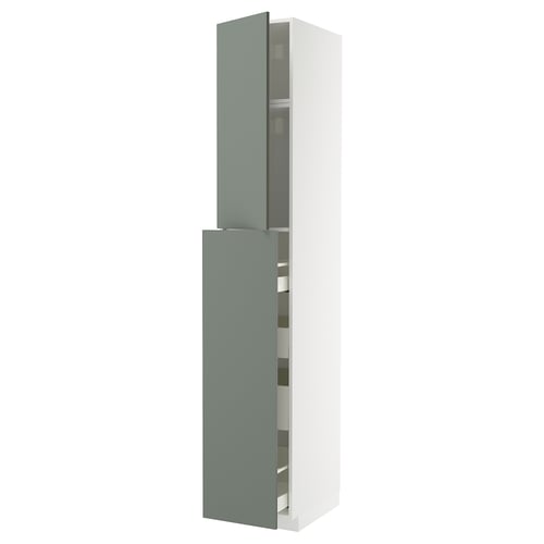 METOD kitchen cabinet in grey-green with smooth finish and modern design.