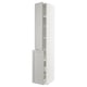 METOD tall white cabinet, light grey, classic design, adjustable shelves, smooth drawer.