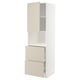 Modern kitchen unit, METOD, beige, rectangular. Drawers and cabinets with smooth fronts.