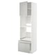 White METOD kitchen cabinet with light grey drawers, modern, clean design.