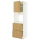 METOD / MAXIMERA Hi cab f ov w dr/2 frnts/2 hi drwrs, white/Sinarp oak veneer, 60x60x200 cm