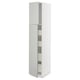 Modern grey METOD wall cabinet, tall with multiple shelves, sleek design.