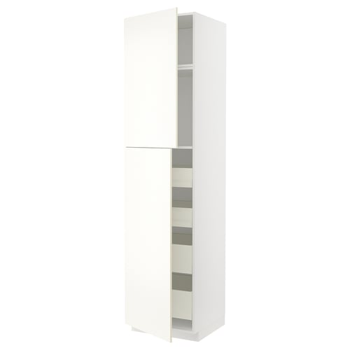 METOD tall kitchen cabinet, sleek & modern with polished finish & multiple shelves.