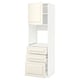 Off-white kitchen cabinet unit with three drawers and one door, classic design.