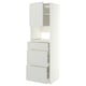 METOD / MAXIMERA High cabinet f built-in appliances, white/Aspudden light grey, 60x60x200 cm