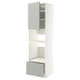 METOD / MAXIMERA High cabinet f built-in appliances, white/Havstorp light grey, 60x60x220 cm