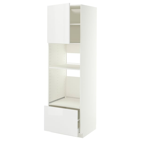 METOD / MAXIMERA High cabinet f built-in appliances, white/Ringhult white, 60x60x200 cm