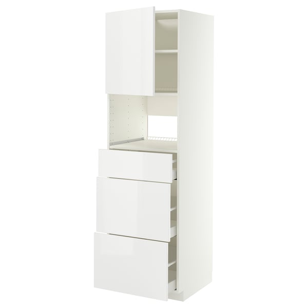 METOD / MAXIMERA High cabinet f built-in appliances, white/Ringhult white, 60x60x200 cm