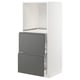 METOD kitchen unit, white with dark grey drawers, square shape, modern design.