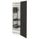 METOD kitchen: tall unit with pull-out shelf,, matt black door, 3 shelves.