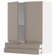 Modern kitchen cabinet, beige, matte, rectangular, with sleek handle & adjustable shelf.