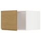 A white and wooden kitchen cabinet from the METOD system with an oak finish and sleek design.